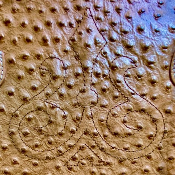 💖Host Pick💖 ONE OF A KIND! Ostrich leather Handbag With a Secret Depart. /H38 - Picture 8 of 12